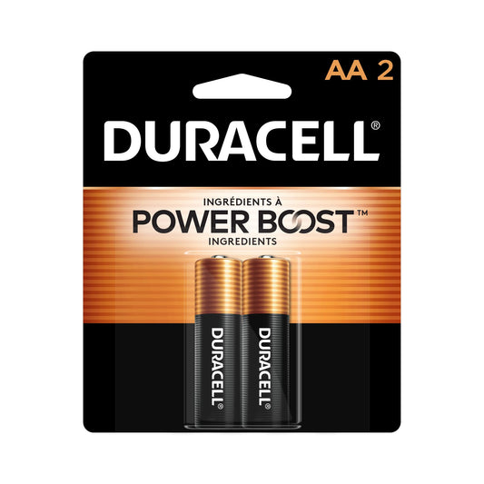 Duracell Coppertop Double AA Batteries with Power Boost Ingredients, 2 Count (Pack of 1) Long-lasting Alkaline Double AA Battery for Household and Office Devices