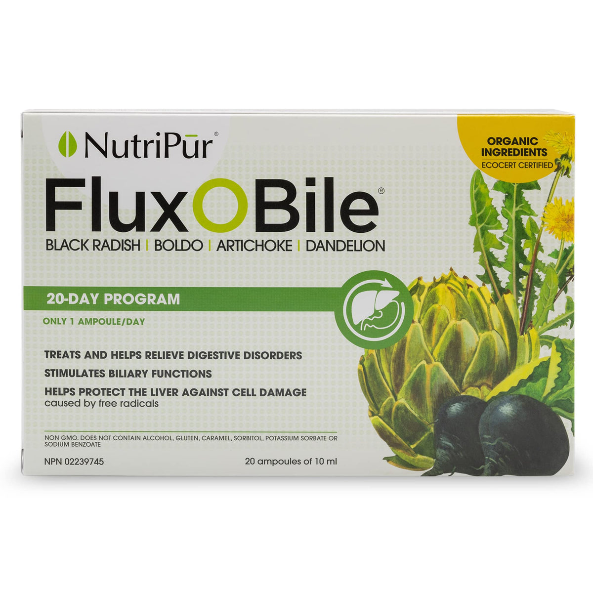 Nutripur Duo Flux O Bile Organic Liver Cleanse, 20 Days, Liver Support Supplement, Liquid