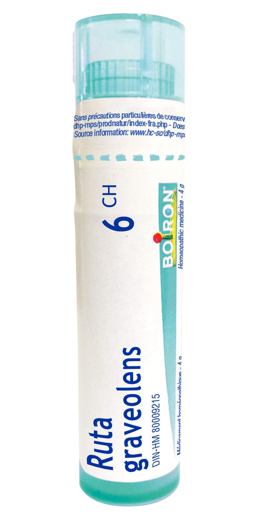 Boiron Ruta graveolens 6ch,Homeopathic medicine. Each tube contains 4 g (approximately 80 pellets)