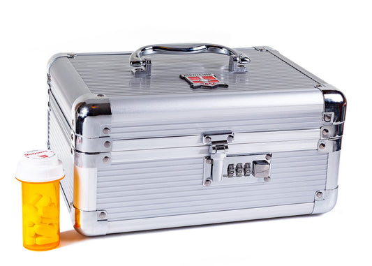 MEDICINE RX SAFE Medication Carrying Case - Medium_Silver