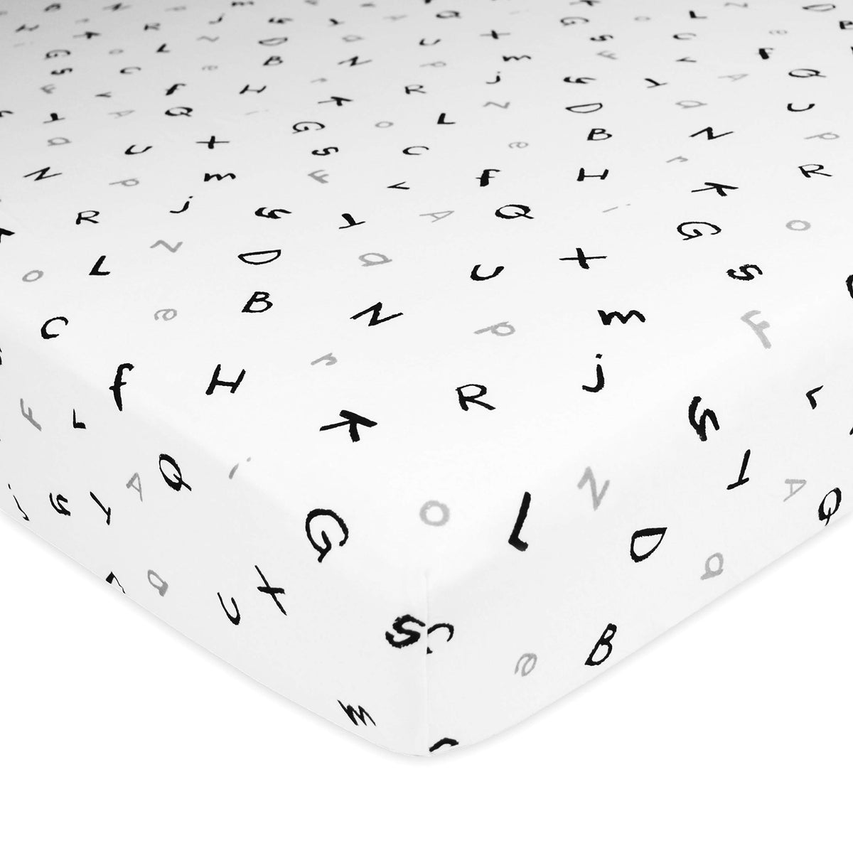 American Baby Company Printed 100% Cotton Jersey Knit Fitted Crib Sheet for Standard Crib and Toddler Mattresses, Alphabet, for Boys and Girls, 28x52x9 Inch (Pack of 1)