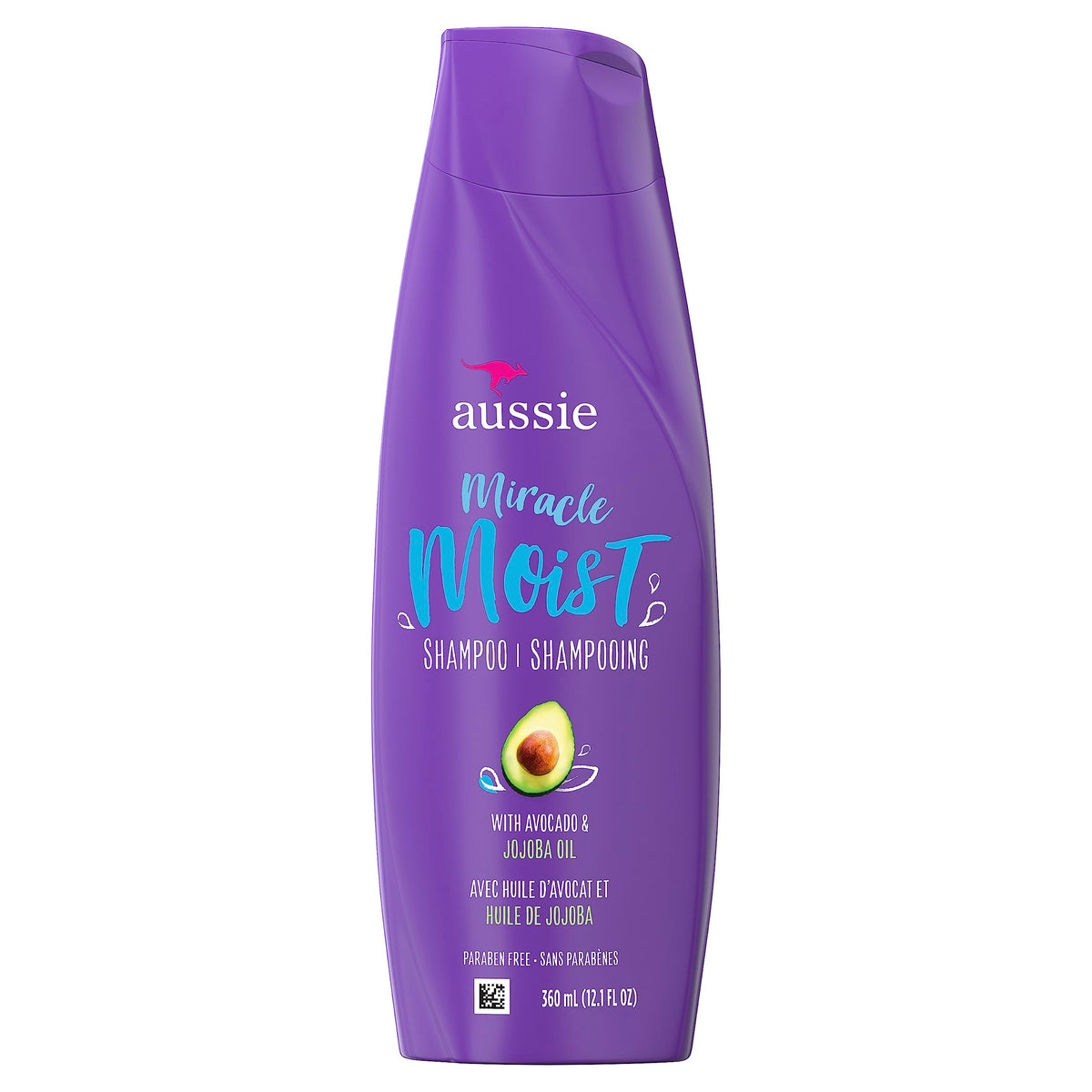 Aussie Miracle Moist Shampoo With Avocado & Jojoba Oil, 12.1 Fl Oz (Pack of 1) (406422)