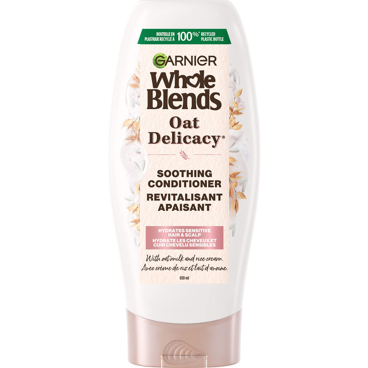 Garnier Gentle Conditioner Whole Blends Oat Delicacy with Oat Milk and Rice Cream Extracts, 650 mL