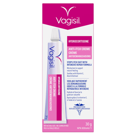 Vagisil Hydrocortisone Anti-Itch Creme - Helps Relieve Yeast Infection Itch, Intensive Repair, 30g | Gynecologist Tested