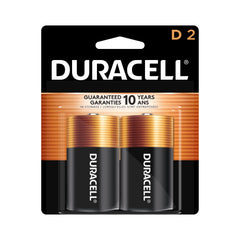 Duracell Coppertop D Batteries, 2 Count (1 Pack), D Battery with Long-Lasting Power, All-Purpose Alkaline Battery for Household and Office Devices