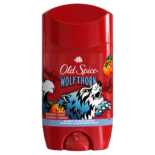 Old Spice Wild Collection Invisible Solid Antiperspirant and Deodorant for Men, Wolfthorn, Sweet Citrus Scent, 73 g