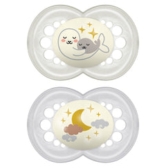 MAM Original Baby Pacifiers 6-16 Months, Binky For Newborn Babies, BPA-Free Skin Soft Silicone Nipple, Glows In The Dark, Developed With Medical Experts, 4 Pack, Made in Europe