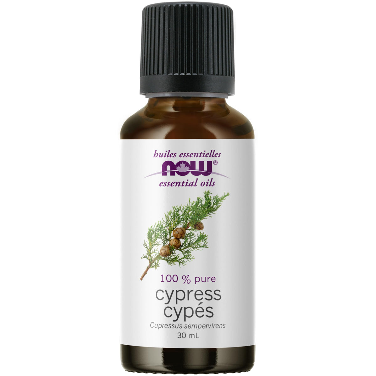 NOW Essential Oils, Cypress Oil, Balancing Aromatherapy Scent, Steam Distilled, 100% Pure, Vegan, Child Resistant Cap, 30mL