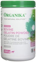 Organika Canadian-Made Bovine Gelatin (Unflavoured) - Collagen With 18 Amino Acids for Healthier Skin, Hair, Bones and Gut | Grass-Fed Source - 250g
