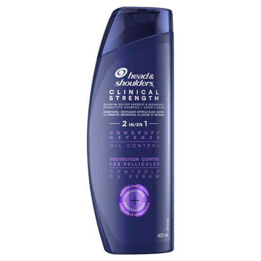 Head & Shoulders 2-in-1 Shampoo & Conditioner Clinical Strength Dandruff Defense + Advanced Oil Control, 400 mL
