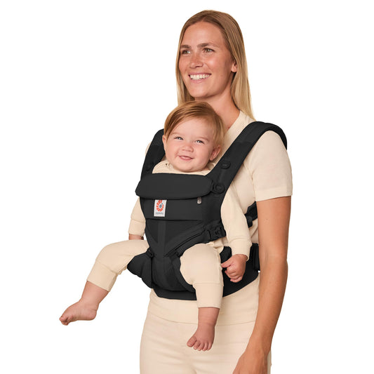 Ergobaby Omni Classic Baby Carrier for Newborn to Toddlers 0-48 Months (7-45 lbs) - 4-Position 100% Premium Cotton Baby Carrier with Ergonomic Support - Onyx Black