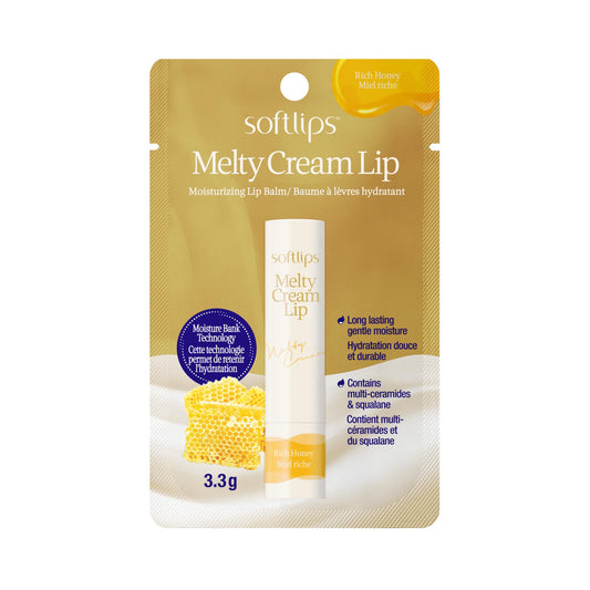 Softlips Melty Cream Lip | Rich Honey Lip Balm | Long Lasting, Moisturizing, Hydrating and Nourishing Lip Care | Formulated with Triple Ceramides