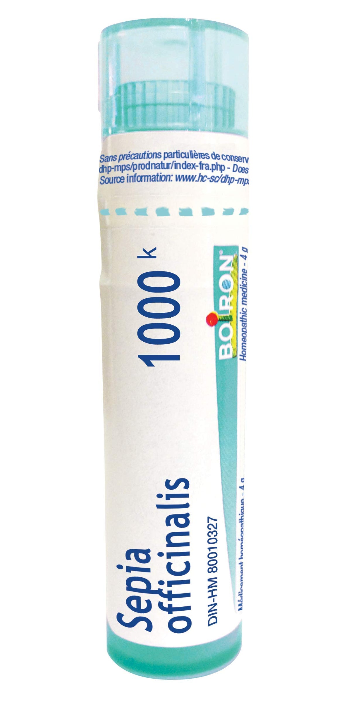 Boiron Sepia officinalis 1m,Homeopathic medicine. Each tube contains 4 g (approximately 80 pellets)