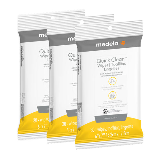 Medela Quick Clean Breast Pump and Accessory Wipes 90 Count, Resealable, Convenient and Hygienic On the Go Cleaning for Tables, Countertops, Chairs, and More