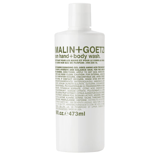 Malin + Goetz Body Wash, Rum, 16 Fl Oz