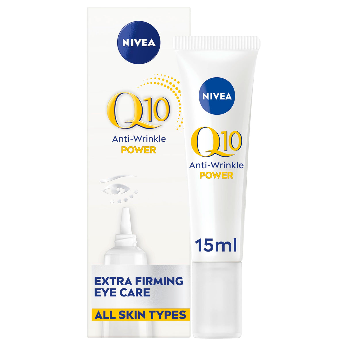 NIVEA Q10 POWER Anti-Wrinkle + Firming Eye Cream, 15mL | Anti-wrinkle eye cream with antioxidant Q10