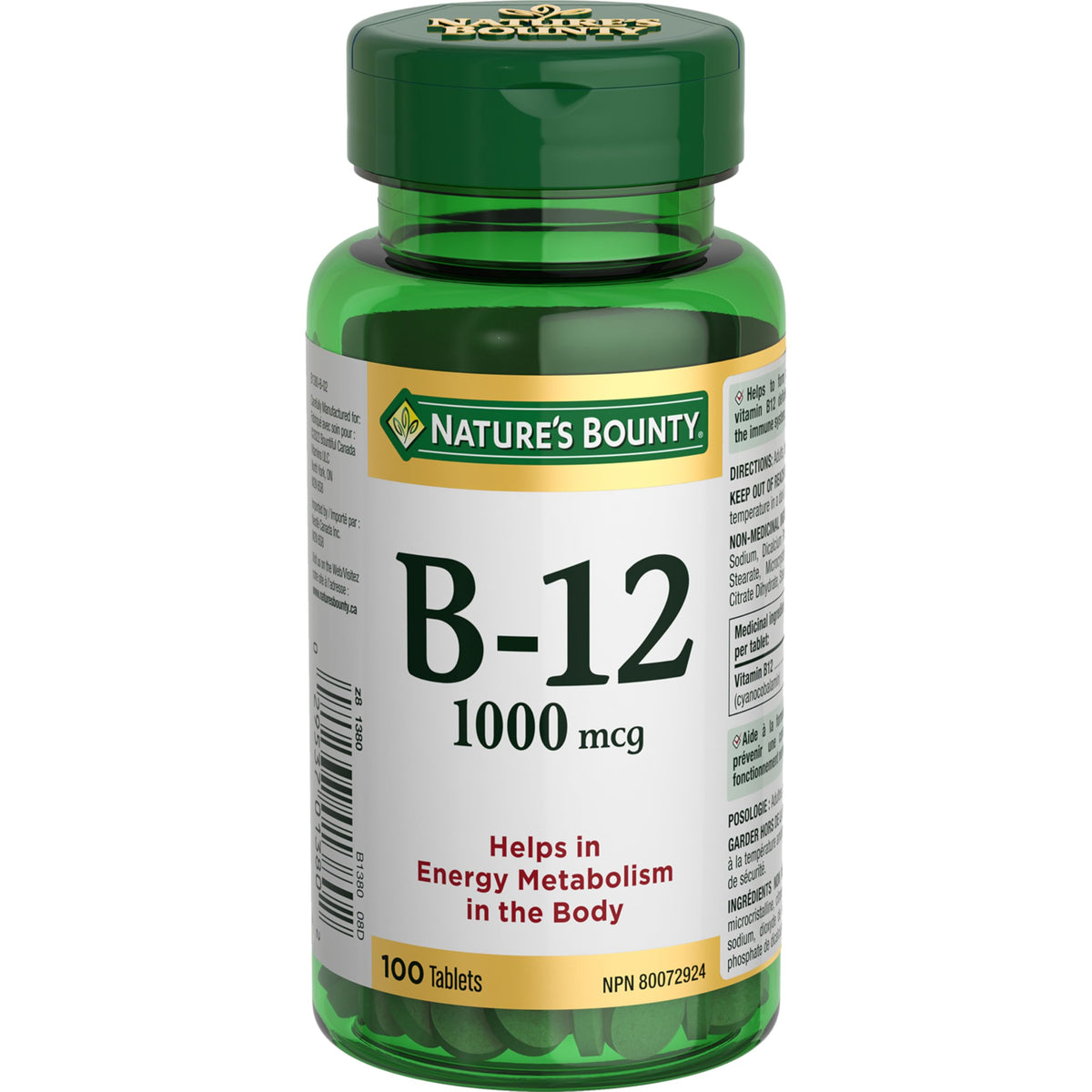 NATURE'S BOUNTY Vitamin B-12, 1000 mcg, Helps Energy Metabolism, Tablets, 57.7 g