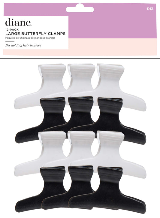Fromm International Diane Large Butterfly Clips, 12 Per Bag