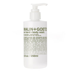 Malin + Goetz Rum Hand + Body Wash, soothing hydrating body soap for men and women, prevents dry skin, no stripping or irritation. Natural ingredients, cruelty-free, vegan, 8.5oz.
