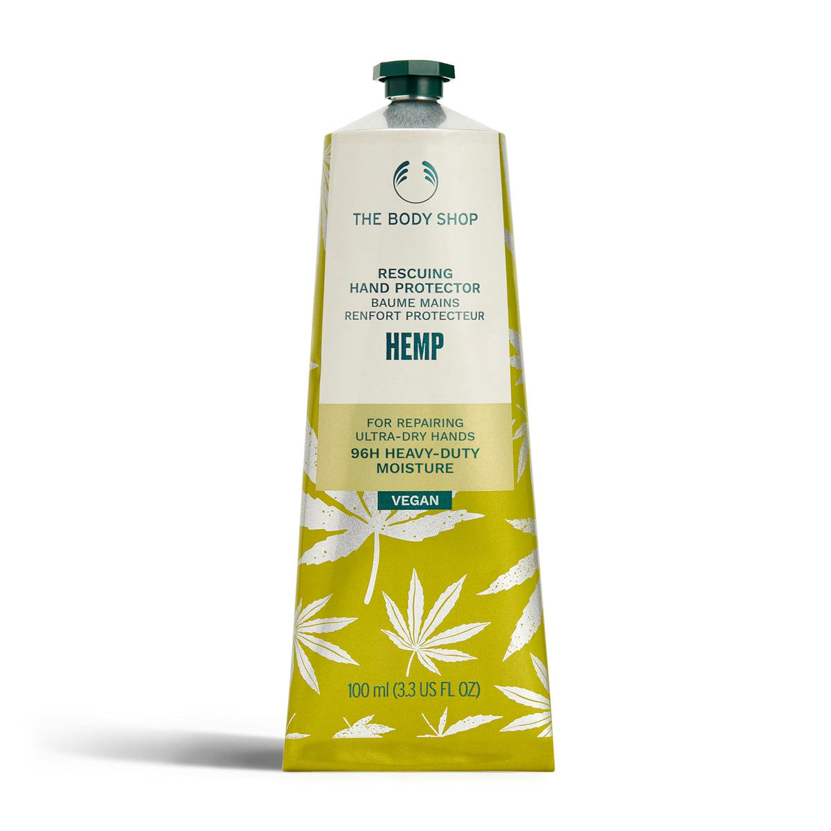 The Body Shop Hemp Hand Protector 100ml, Hard-Working Hand Cream for Very Dry, Cracked Hands, Non-Greasy 96-Hour Moisture with Community Fair Trade Hemp Seed Oil, Fast-Absorbing for Working Hands
