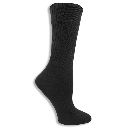 Dr. Scholl's womens 2 Pack Advanced Relief Non-binding Diabetic Crew Casual Sock, Black, Shoe Size 4-10 US