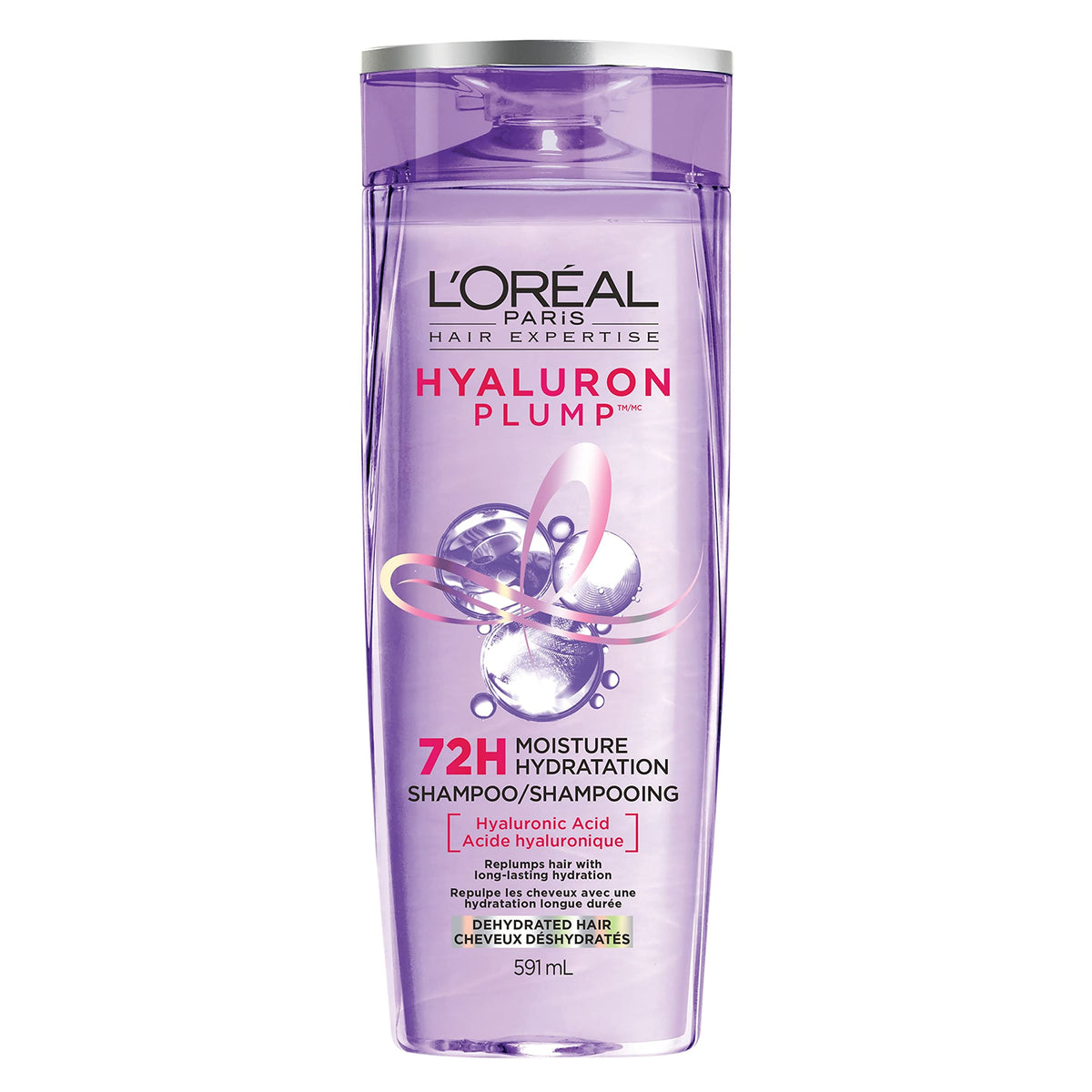 L'Oréal Paris Hair Expertise Hyaluron Plump, Moisturizing Shampoo, Shampoo for Dry Hair, With Hyaluronic Acid for Dehydrated hair, 591ml