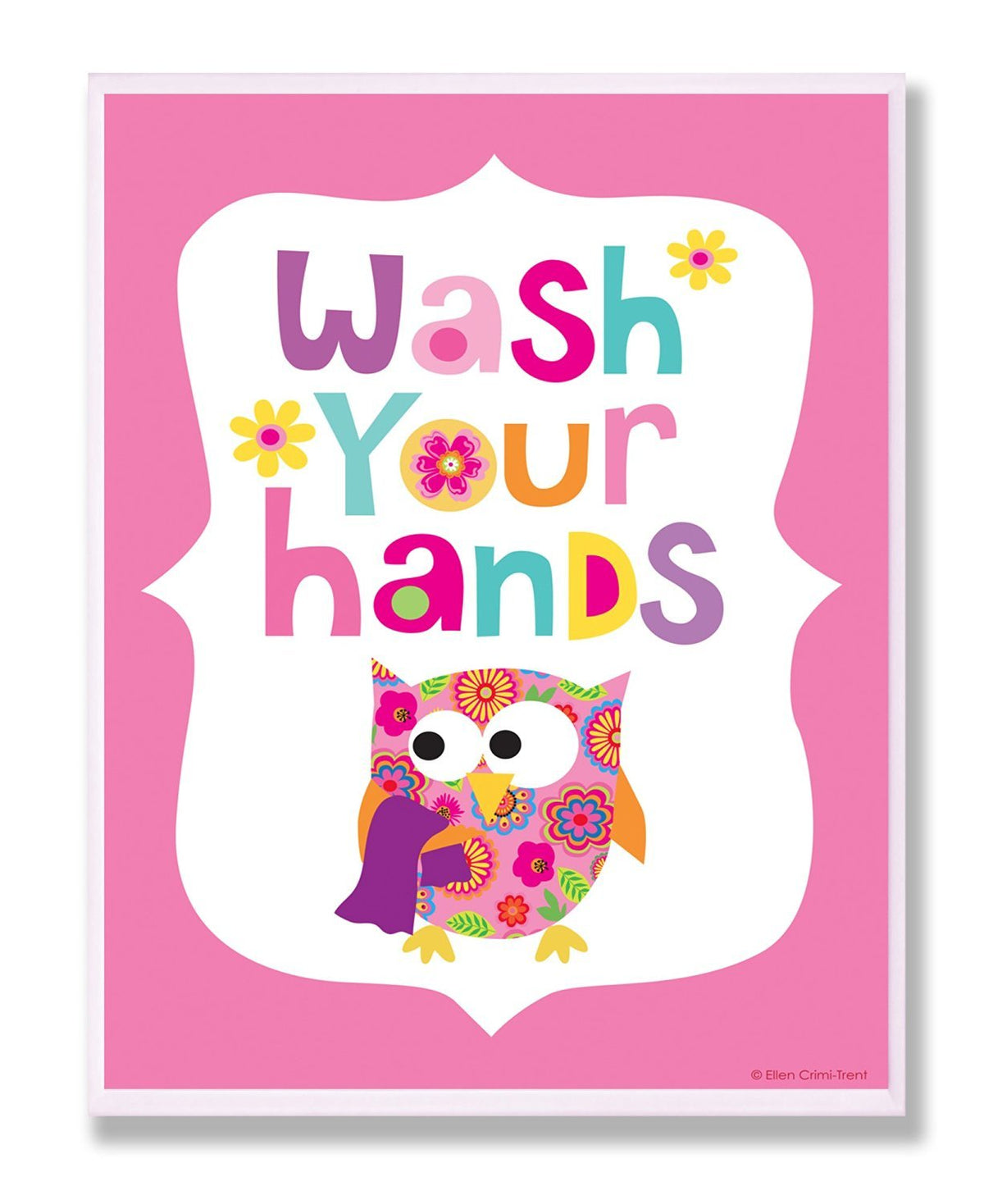 The Kids Room by Stupell Wash Your Hands on Pink Background Rectangle Wall Plaque