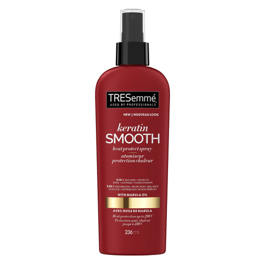 TRESemmé Keratin Smooth Heat Protect Spray for silky, smooth hair Marula Oil anti-frizz and detangling heat protection spray 236 ml