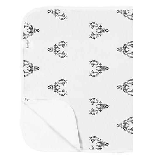 Kushies Baby Deluxe Flat Waterproof Changing Pad Liners, "20 x 30", Black&White Deers