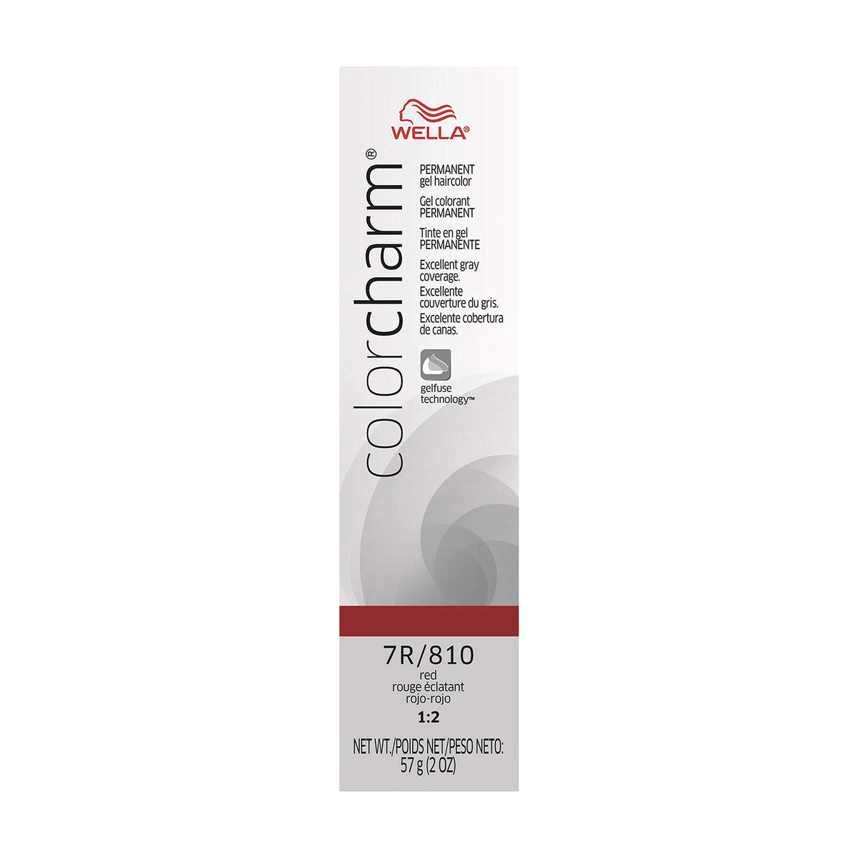 COLORCHARM Permanent Gel| Hair Color for Gray Coverage| 7R Red| 2 Fl oz.
