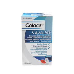 Colace Docusate Sodium Stool Softener Capsules | Treats Occasional Constipation | 60 Count