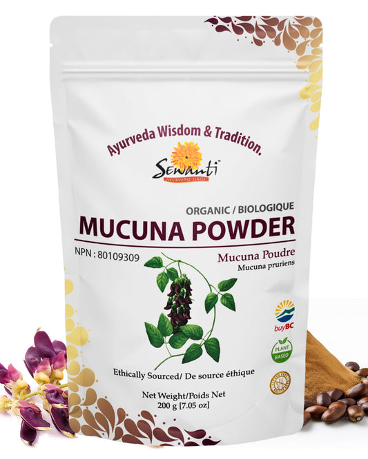 Sewanti Ayurvedic Mucuna Pruriens – Kaunch Beej Mucuna Powder Velvet Bean – Organic Kapikachhu Powder Natural Herbal Supplement, 200g