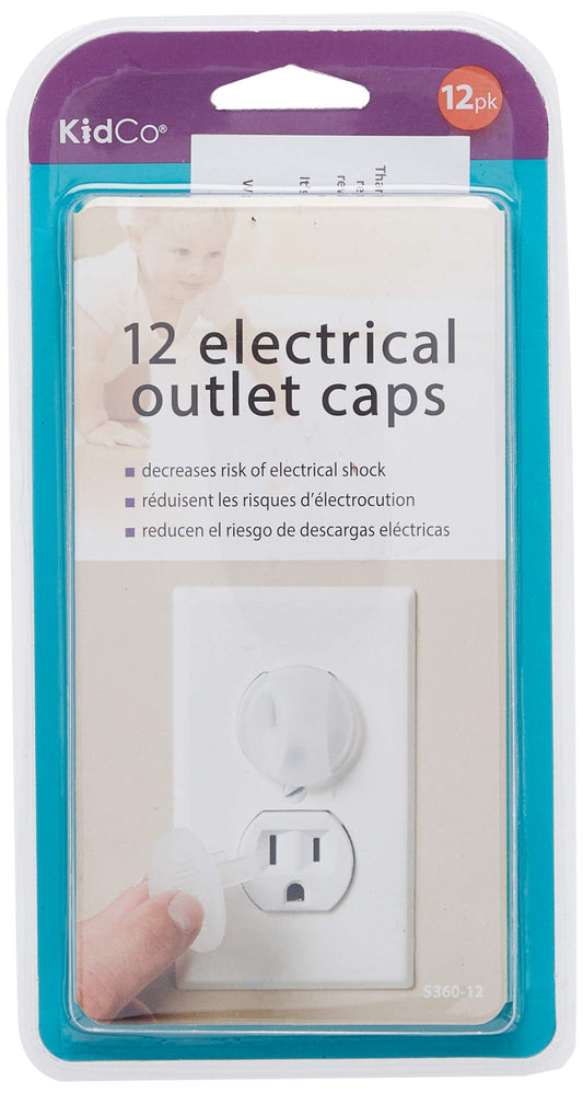 KidCo Electrical Outlet Caps, Clear, 12 Count