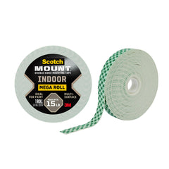 Scotch-Mount Indoor Double-Sided Mounting White Tape Mega Roll, 3/4 in x 350 in (29.1 ft), Features 3M Industrial Strength Adhesive, No Mess or Tools (110H-Long-DC)