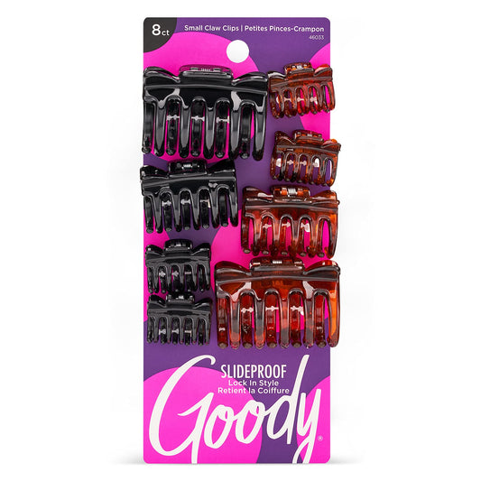 Goody Classics Assorted Claw Clips - Bow Tie Top, 8 Count (Pack of 1)