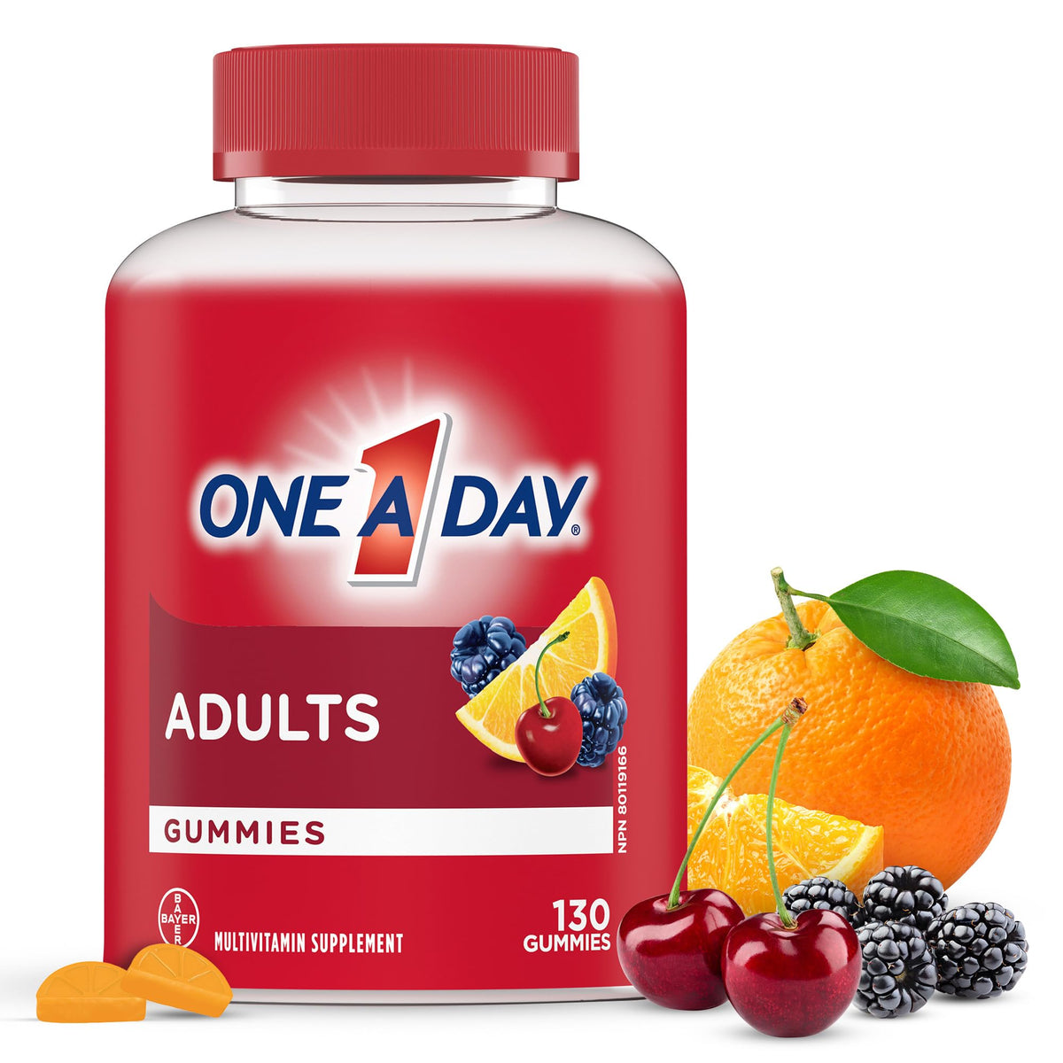One A Day Adult Multivitamin Gummies - Daily Gummy For Men And Women With Vitamins A, B6, B12, C, D, E, Biotin and Zinc, Supports Immunity And Bone Health, Hair And Nails, 130 Gummies