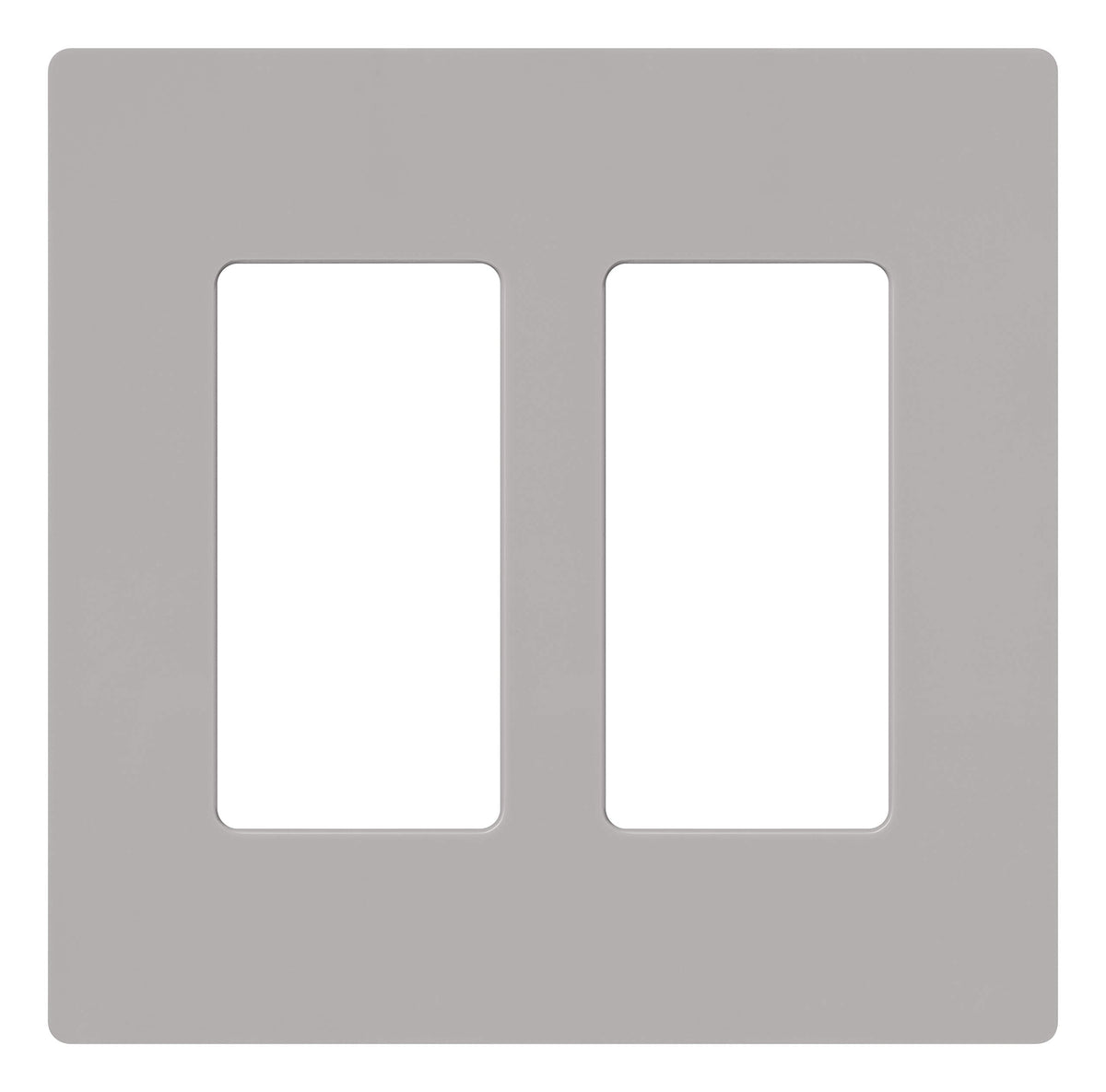 Lutron Claro 2 Gang Decorator/Rocker Wallplate, Gloss | CW-2-GR | Gray