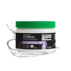 Organika Canadian-Made Electrolytes Extra-Strength Powder, NSF Certified, Unflavoured, 1000 mg Sodium, Sugar-Free Hydration & Recovery, 162g, 45 Servings