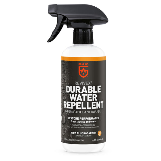 GEAR AID Revivex Durable Water Repellent (DWR) Spray for Waterproofing, Restoring Performance on Nylon Jackets, Gore-TEX, Paddle and Camping Gear, Non-aerosol 16.9 fl oz