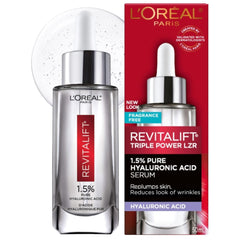 L’Oréal Paris 1.5% Pure Hyaluronic Acid Face Serum, Hydrates and Plumps Skin, Reduces the Look of Wrinkles,Value Size, Revitalift, For All Skin Tones & Types, Fragrance Free, Non Comedogenic, 50ml