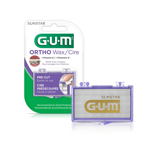 GUM Orthodontic Wax with Vitamin E, for Braces, Wires & Partial Dentures, 35 Pieces