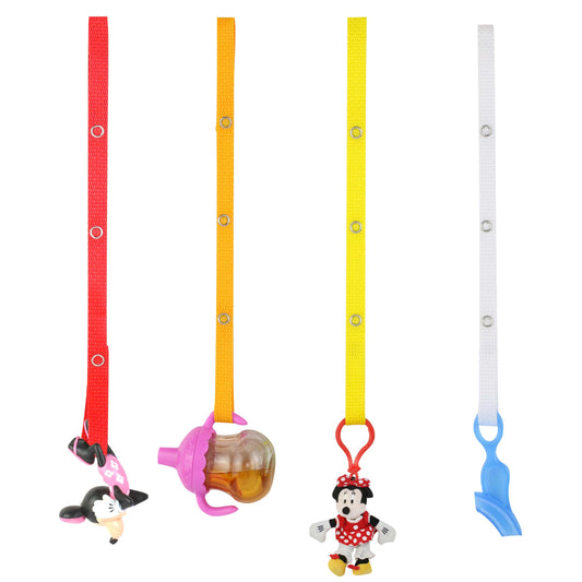 Baby Buddy 4-Count Secure-A-Toy Toy Straps, Orange/Gold/Yellow/White, 4-Pack