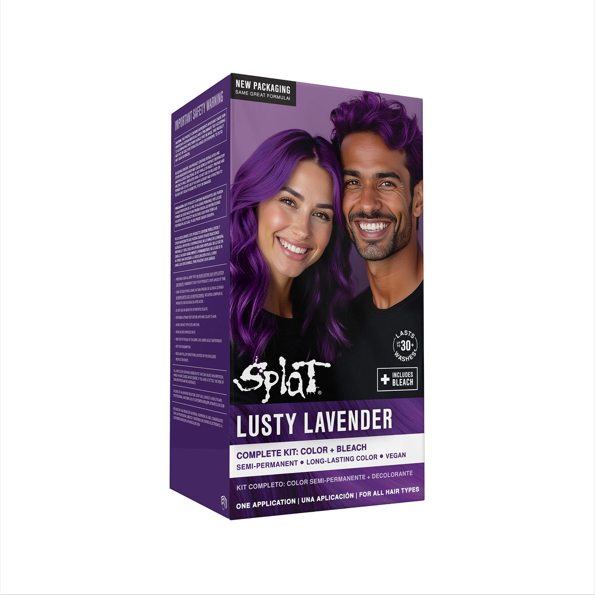 SPLAT Purple Hair Dye - Semi Permanent Hair Colour Lasts Up to 30 Washes - Lusty Lavender Hair Dye 1 Count (Pack of 1)