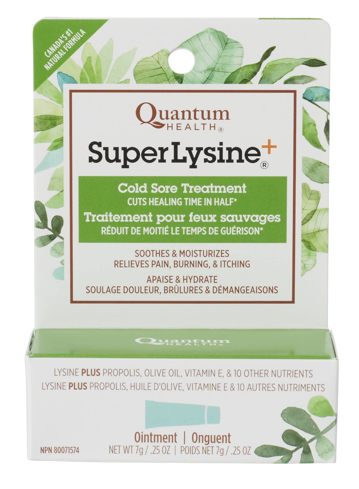 Quantum Health Super Lysine, 7 Gram Ointment - Helps Relieves Pain, Cold Sores, Soothes, Moisturizes, Burning and Itching