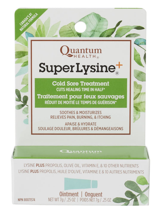 Quantum Health Super Lysine, 7 Gram Ointment - Helps Relieves Pain, Cold Sores, Soothes, Moisturizes, Burning and Itching