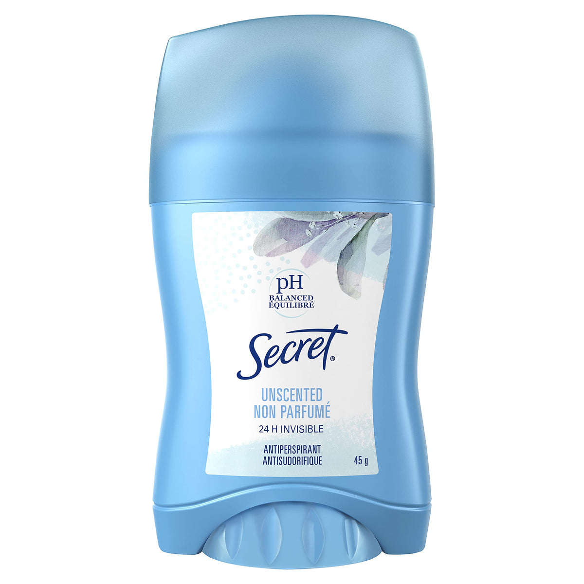 Secret Invisible Solid Antiperspirant and Deodorant, Unscented, 45 g