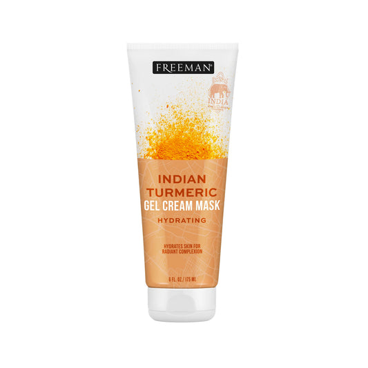 Freeman Exotic Blends Indian Turmeric Gel Cream Facial Mask, Hydrating and Moisturizing, For Radiant Complexion, 1 Count, 6 fl oz/175 mL Tube