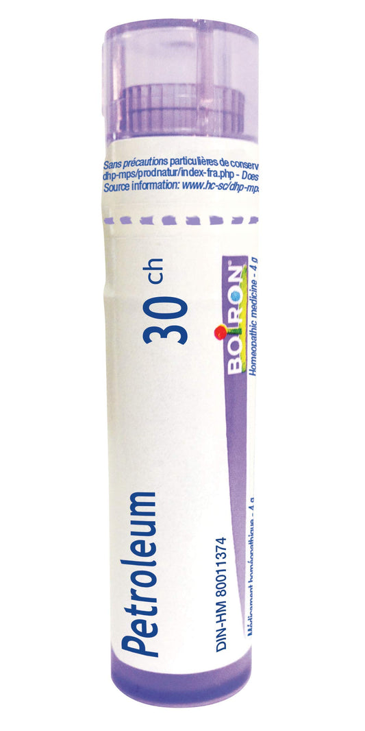 Boiron Petroleum 30ch,Homeopathic medicine. Each tube contains 4 g (approximately 80 pellets)