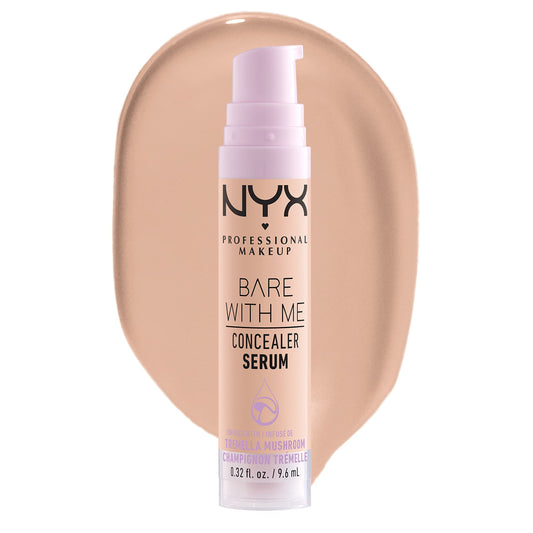 NYX PROFESSIONAL MAKEUP, Bare With Me, Serum Concealer, 24HR Hydration, Vegan Formula - 02 Light, 9.6mL
