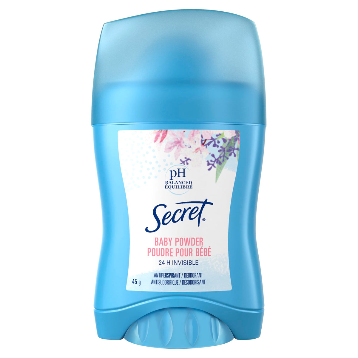 Secret Invisible Solid Antiperspirant and Deodorant, Baby Powder, 45 g